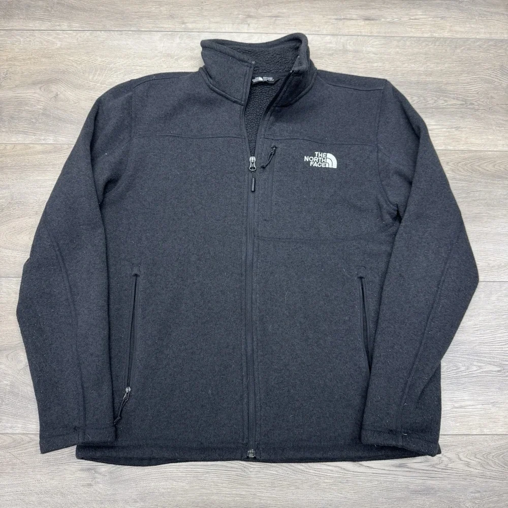 The North Face Gray Black Sweater Style Jacket Men's Sz M Casual Preppy